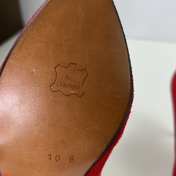 Vintage Giancarlo Rossi Red Suede Heeled Pumps - Picture 5 of 13